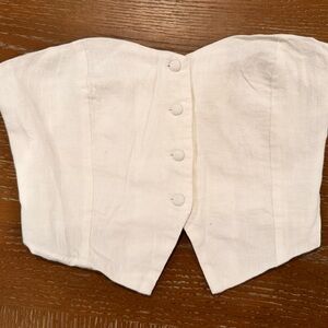 12th Tribe White Strapless Top